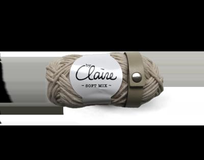 Leren Sjaal lus met drukknoop 21cm Ecru Leren Sjaal lus met drukknoop 21cm Ecru