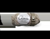 Leren Sjaal lus met drukknoop 21cm Ecru - thumbnail