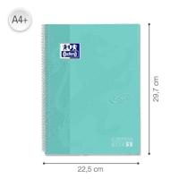 Oxford School Touch Europeanbook spiraalblok, ft A4+, 160 bladzijden, geruit 5 mm, pastel turquoise - thumbnail