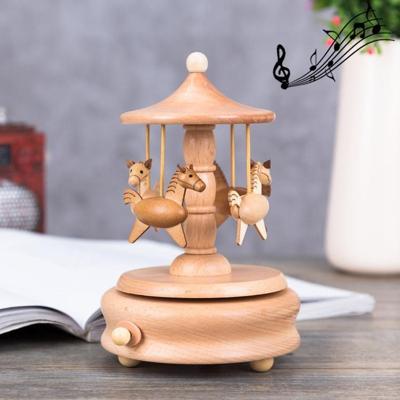 Carrousel vorm Home decor originaliteit houten muzikale dozen