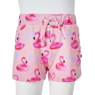 Kindershorts met trekkoord flamingozwembandprint 116 lichtroze - thumbnail