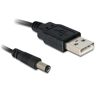 Delock USB-stroomkabel USB-A stekker, DC-stekker 5,5 mm 1.00 m Zwart 82197