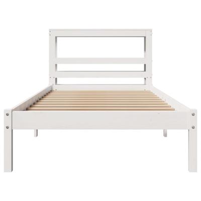 Bedframe zonder matras massief grenenhout wit 75x190 cm