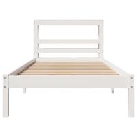 Bedframe zonder matras massief grenenhout wit 75x190 cm - thumbnail