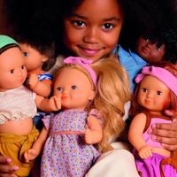 Prachtige 32 cm stylingpop DJECO paars - thumbnail