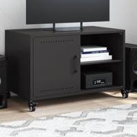 Tv-meubel 68x39x43,5 cm staal zwart - thumbnail