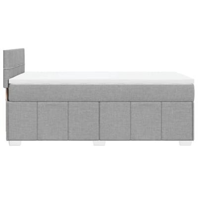 Boxspring met matras stof lichtgrijs 90x200 cm
