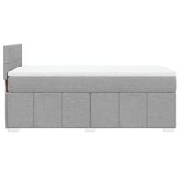 Boxspring met matras stof lichtgrijs 90x200 cm - thumbnail