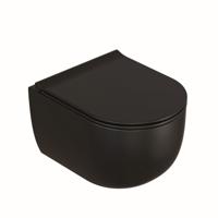 Wandcloset BWS Turbo 46cm Mat Zwart (met Softclose Zitting) - thumbnail