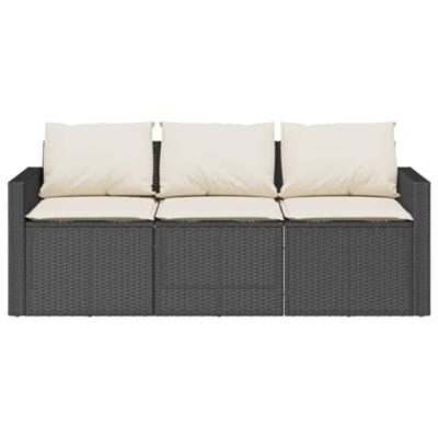 2-delige Tuinset met kussens poly rattan zwart 2-delige Tuinset met kussens poly rattan zwart