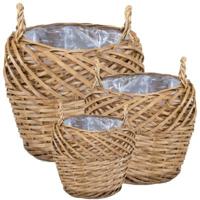 Mand Crosswired Belly naturel 54 cm set van 3 | 2 stuks - thumbnail