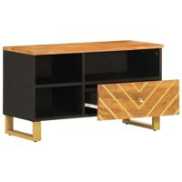 Tv-meubel 80x33,5x46 cm massief mangohout bruin en zwart - thumbnail