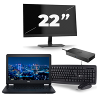 Dell Latitude E5270 - Intel Core i5-6e Generatie - 12 inch - 8GB RAM - 256GB SSD - Windows 11 + 1x 22 inch Monitor - thumbnail