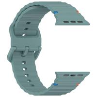 By Qubix - Wave sportband - Dennegroen - Compatible met Apple Watch 44mm / 45mm / 46mm / 49mm - Compatible Apple watch bandjes - thumbnail