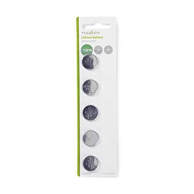 Nedis Lithium-Knoopcelbatterij CR2016 | 3 V DC | 5-Blister | Zilver | 1 stuks - BALCR20165BL BALCR20165BL Nedis Lithium-Knoopcelbatterij CR2016 | 3 V DC | 5-Blister | Zilver | 1 stuks - BALCR20165BL BALCR20165BL