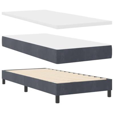 Boxspringbed met donkergrijs fluwelen matras 80x200 cm