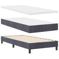 Boxspringbed met donkergrijs fluwelen matras 80x200 cm - thumbnail