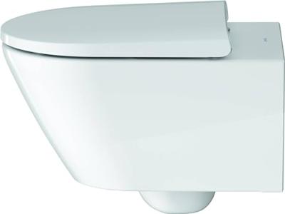 Toilet Duravit D-Neo HygieneGlaze Wand Rimless Diepspoel 54 cm Durafix Hoogglans Wit - thumbnail