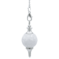 Pendel Edelsteen Witte Agaat Bol - thumbnail