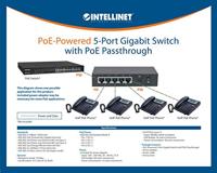 Intellinet 561082 Netwerk switch 5 poorten 1 GBit/s PoE-functie - thumbnail