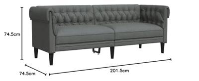 Driezitsbank Chesterfield-stijl stof donkergrijs Driezitsbank Chesterfield-stijl stof donkergrijs