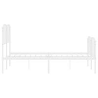 Bedframe met hoofd- en voeteneindemetaal wit 140x200 cm - thumbnail