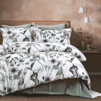 Dommelin Dommelin Dekbedovertrek Margriet Satijn 300tc Spargroen 240x200/220 cm - thumbnail