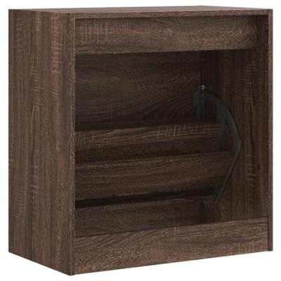 Schoenenkast 60x34x63,5 cm bewerkt hout bruineikenkleurig Schoenenkast 60x34x63,5 cm bewerkt hout bruineikenkleurig
