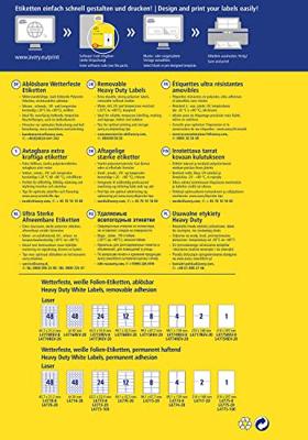 Avery-Zweckform L4719REV-20 Folie-etiketten 105 x 148 mm Polyester folie Wit 80 stuk(s) Weer verwijderbaar Laser (kleur), Laser (zwart/wit), Kopiëren (kleur),