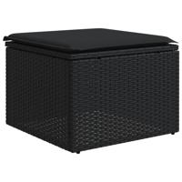 10-delige Loungeset met kussens poly rattan zwart - thumbnail