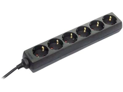 AS Schwabe 11612 Stekkerdoos Zwart Randaarde stekker 1 stuk(s)