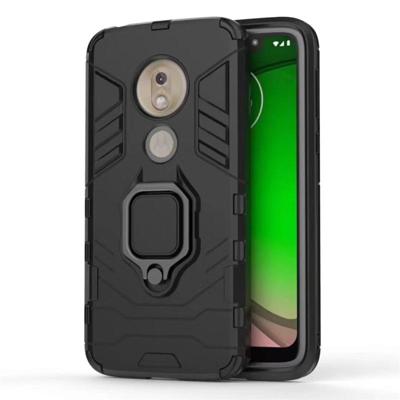 PC + TPU schokbestendige beschermhoes voor Motorola Moto G7 spelen met magnetische ring houder (zwart) PC + TPU schokbestendige beschermhoes voor Motorola Moto G7 spelen met magnetische ring houder (zwart)