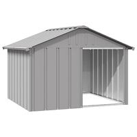 VidaXL Hondenhok 116,5x103x81,5 cm gegalvaniseerd staal grijs - thumbnail