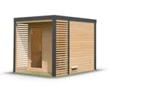 Karibu | Ares 2 Buitensauna | Onbehandeld-Antraciet - thumbnail