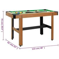 Biljarttafel 4 feet 122x61x76 cm bruin - thumbnail