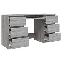 Bureau 140x50x77 cm bewerkt hout grijs sonoma eikenkleurig - thumbnail