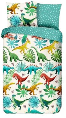 Good Morning Kinderdekbedovertrek "dinosaurussen" - Multi - (135x200 cm) - Katoen Good Morning Kinderdekbedovertrek "dinosaurussen" - Multi - (135x200 cm) - Katoen