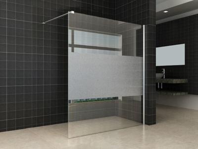 Comfort inloopdouche 1600 x 2000 x 8 mm nano helder glas met melkglas middenband/chroom