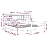 Bed met boekenkast zonder matras grenenhout wit 180x200 cm - thumbnail