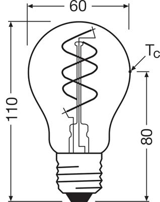 OSRAM HOMELIGHTING 4058075836648 LED-lamp Energielabel F (A - G) E27 Peer 8 W = 60 W Warmwit (Ø x l) 60 mm x 110 mm 1 stuk(s)