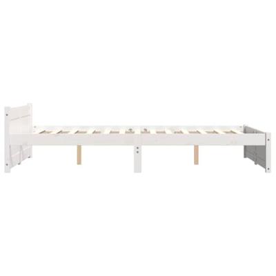 Bedframe massief hout wit 120x190 cm
