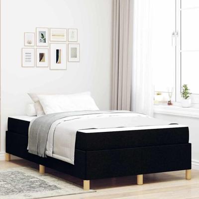 Boxspring bed Zwart en Wit en Zwart 120 x 200 cm Stof