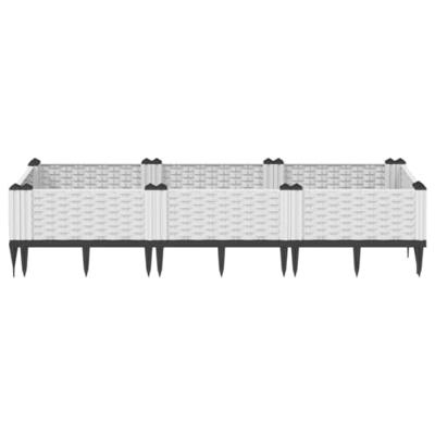 VidaXL Plantenbak met pinnen 125x40x28,5 cm polypropeen wit