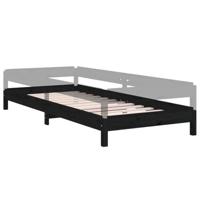Bed stapelbaar 75x190 cm massief grenenhout zwart - thumbnail
