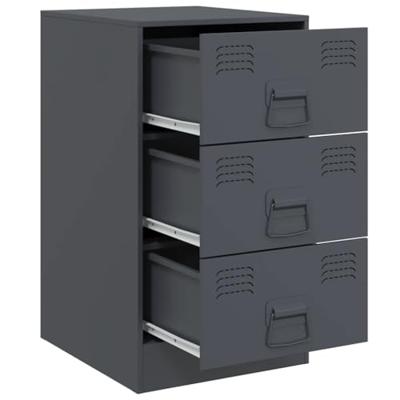 Nachtkastjes 2 st 34,5x39x62 cm staal antracietkleurig