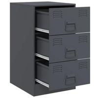 Nachtkastjes 2 st 34,5x39x62 cm staal antracietkleurig - thumbnail