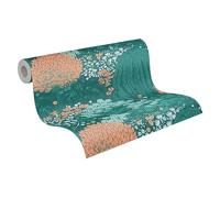 Livingwalls Famous Garden - Petrol - Floraal - 393503 - thumbnail