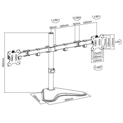 ACT AC8320 dubbele monitorsteun
