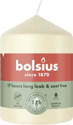 Bolsius stompkaars essentials 5.8x8cm soft pearl