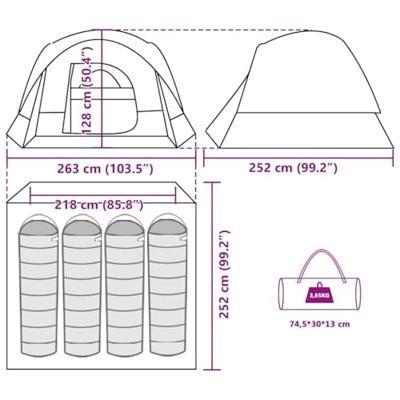 Tent 4-persoons waterdicht groen Tent 4-persoons waterdicht groen